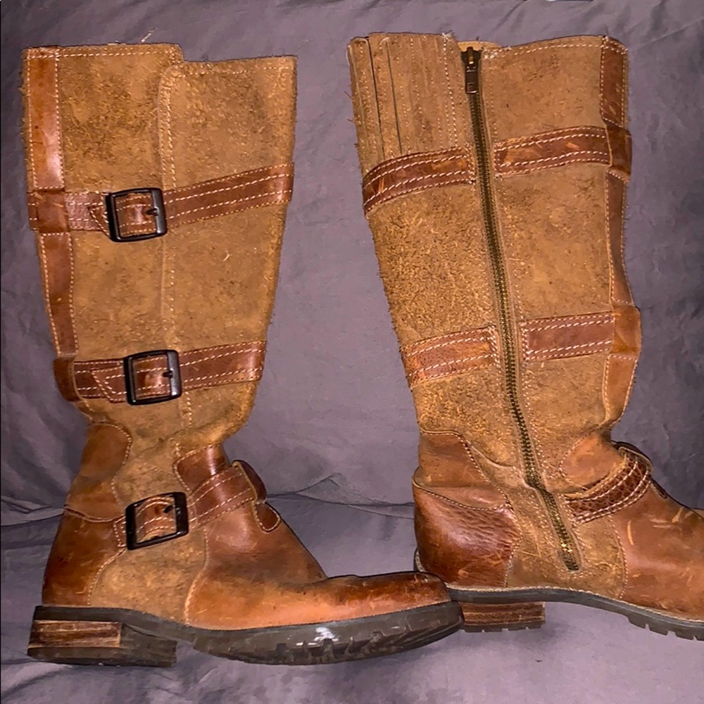 Tan riding boots